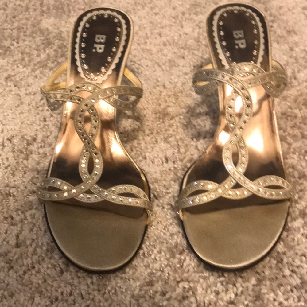 Satin rhinestone heels
